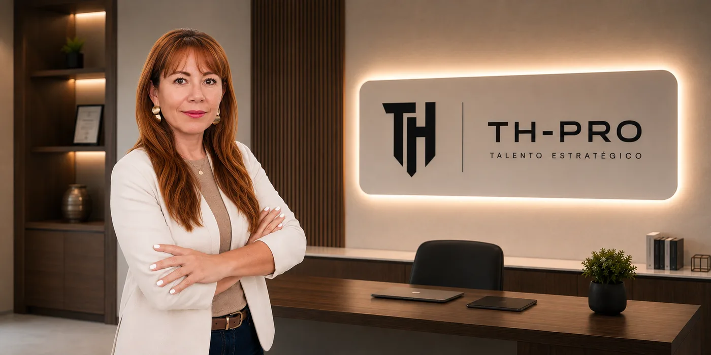 Alba Yaneth Clavijo Cortés, gerente y fundadora de TH-PRO, en la oficina de TH-PRO Talento Estratégico